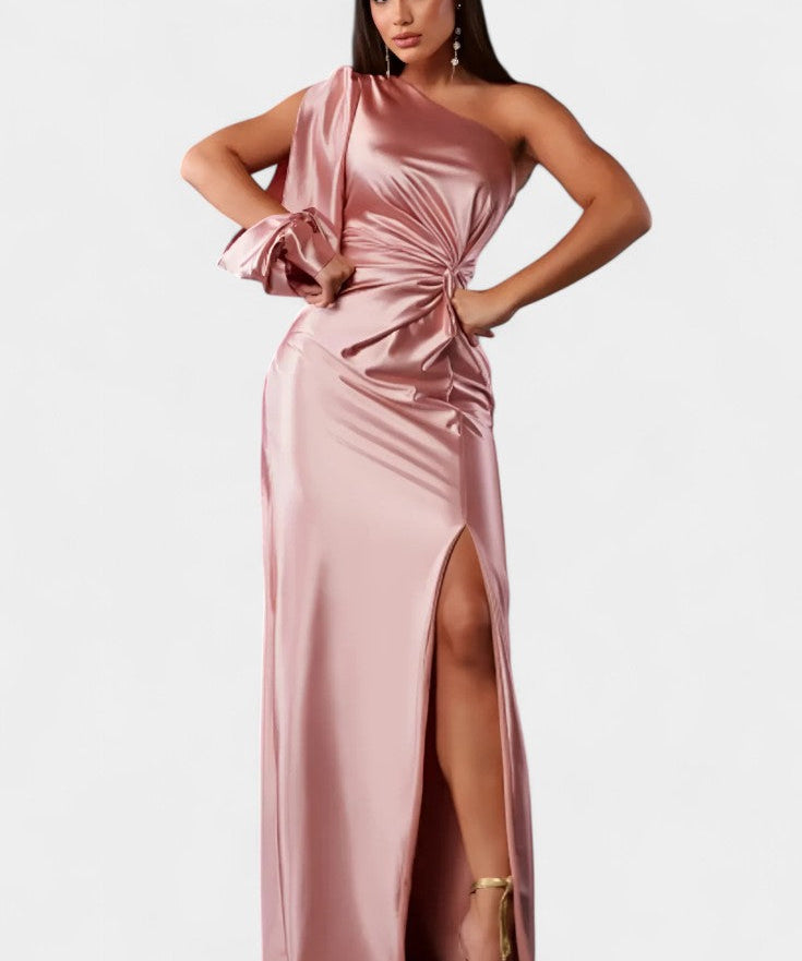 Andrea Asimetrična Haljina s Draperijom na Jednom Ramenu